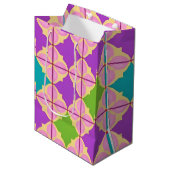 Kleurrijk Geometrisch Abstract Ontwerp Medium Cadeauzakje (Voorkant Gekanteld)