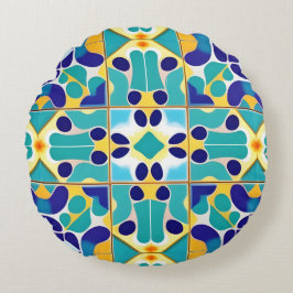 Kleurrijk Geometrisch Abstract Ontwerp Rond Kussen