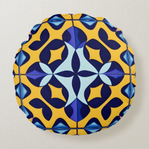 Kleurrijk Geometrisch Abstract Ontwerp Rond Kussen