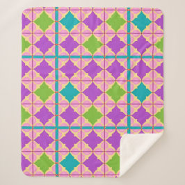 Kleurrijk Geometrisch Abstract Ontwerp Sherpa Deken