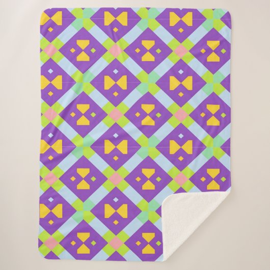 Kleurrijk geometrisch abstract ontwerp sherpa deken (Voorkant)