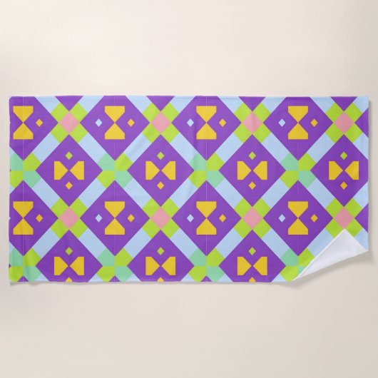 Kleurrijk geometrisch abstract ontwerp strandlaken (Voorkant)