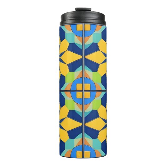 Kleurrijk Geometrisch Abstract Ontwerp Thermosbeker (Voorkant)