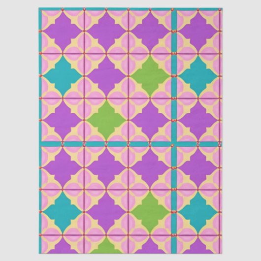 Kleurrijk Geometrisch Abstract Ontwerp Tissuepapier (Voorkant)