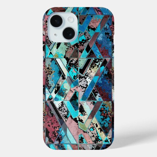 Kleurrijk Geometrisch Abstract Patroon Case-Mate iPhone Case (Achterkant)