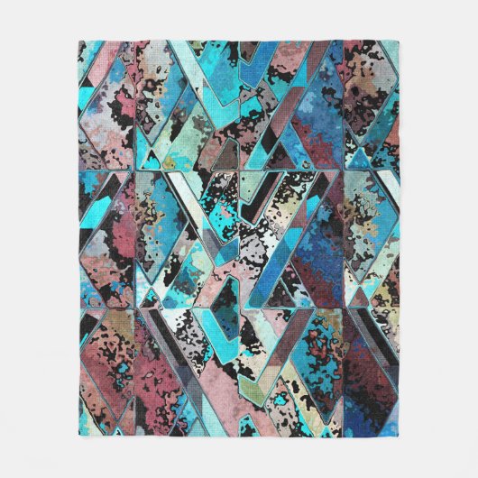 Kleurrijk Geometrisch Abstract Patroon Fleece Deken (Voorkant)