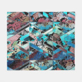 Kleurrijk Geometrisch Abstract Patroon Fleece Deken (Voorkant (Horizontaal))