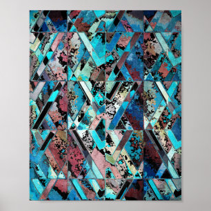 Kleurrijk Geometrisch Abstract Patroon Poster