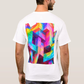Kleurrijk Geometrisch Abstract T-Shirt – Levendige