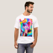 Kleurrijk Geometrisch Abstract T-Shirt – Levendige (Voorkant volledig)