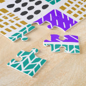 Kleurrijk Geometrisch Abstract Vierkant Patroon Legpuzzel (Zijkant)