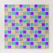 Kleurrijk Geometrisch Abstract Vierkant Patroon Legpuzzel (Horizontaal)