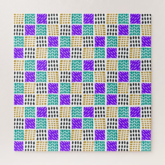 Kleurrijk Geometrisch Abstract Vierkant Patroon Legpuzzel (Verticaal)