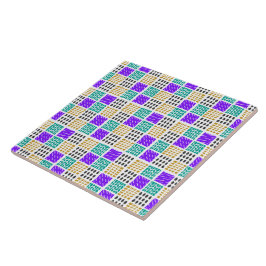 Kleurrijk Geometrisch Abstract Vierkant Patroon Tegeltje