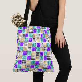 Kleurrijk Geometrisch Abstract Vierkant Patroon Tote Bag