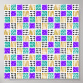 Kleurrijk geometrisch Abstract vierkantenpatroon Poster (Voorkant)