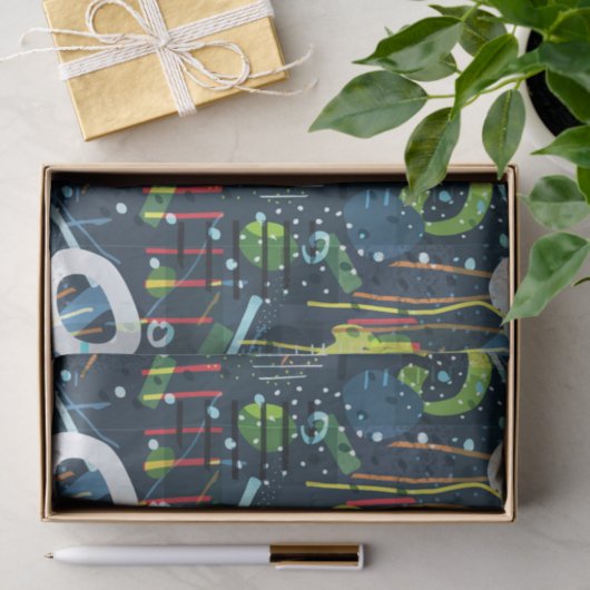 Kleurrijk geometrisch abstract vormvormpatroon tissuepapier (Geschenk)