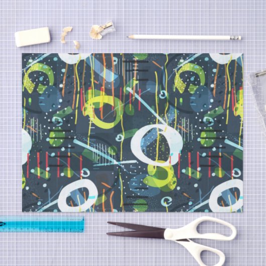 Kleurrijk geometrisch abstract vormvormpatroon tissuepapier (Craft)