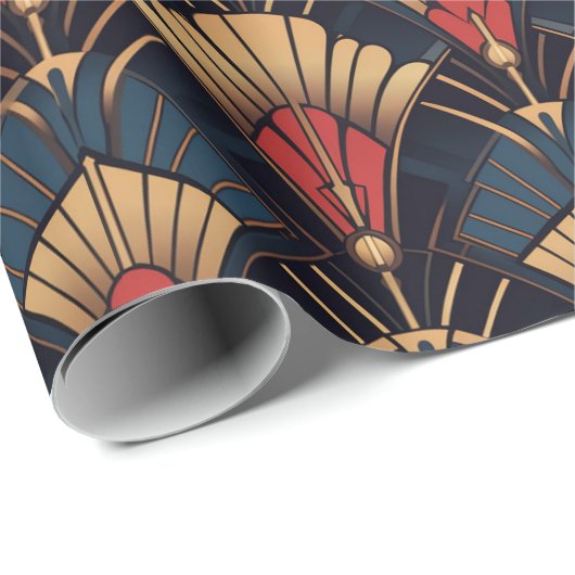 Kleurrijk geometrisch art deco patroon cadeaupapier (Rol Hoek)