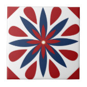 Kleurrijk geometrisch bloemenpatroon tegeltje (Voorkant)