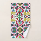 Kleurrijk geometrisch bloemmotief helder patroon bad handdoek (Handdoek)
