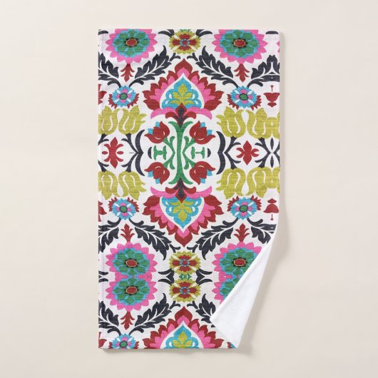 Kleurrijk geometrisch bloemmotief helder patroon bad handdoek (Handdoek)