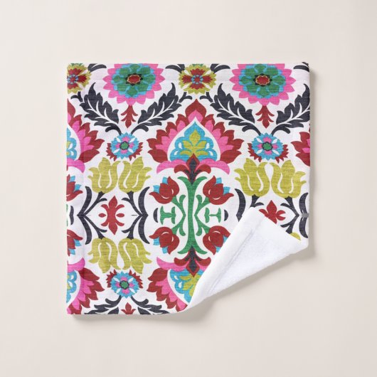 Kleurrijk geometrisch bloemmotief helder patroon bad handdoek (Wasdoekje)
