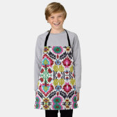 Kleurrijk geometrisch bloemmotief helder patroon schort (Gedragen)