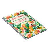 Kleurrijk Geometrisch Bloemmotief Retro Modern  Notitieboek (Rechterzijde)