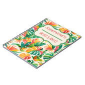 Kleurrijk Geometrisch Bloemmotief Retro Modern  Notitieboek (Linkerzijde)