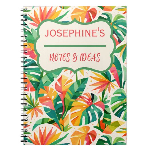 Kleurrijk Geometrisch Bloemmotief Retro Modern  Notitieboek (Voorkant)