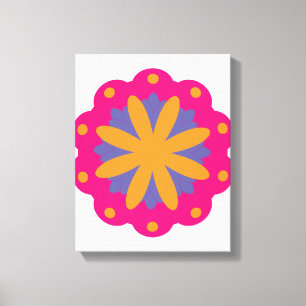 Kleurrijk geometrisch bloemontwerp canvas afdruk