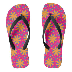 Kleurrijk geometrisch bloemontwerp teenslippers