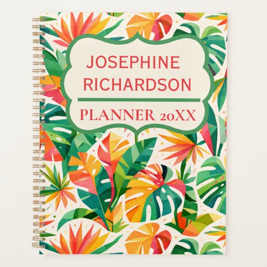 Kleurrijk Geometrisch Bloempatroon Retro Modern Planner (Voorkant)