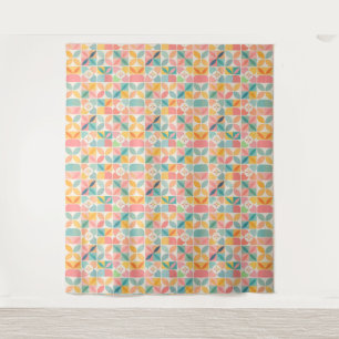 Kleurrijk geometrisch bloempatroon wandkleed