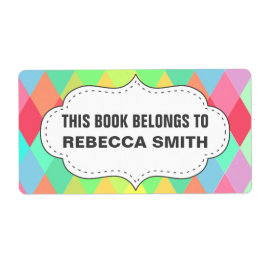 Kleurrijk geometrisch boeklabel | Bookplate Labels