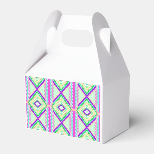 Kleurrijk Geometrisch Boho Patroon Bedankdoosjes (Voorkant Zijde)