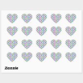 Kleurrijk Geometrisch Boho Patroon Hart Sticker (Vel)