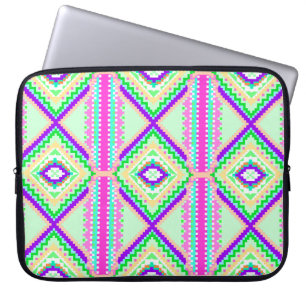 Kleurrijk Geometrisch Boho Patroon Laptop Sleeve