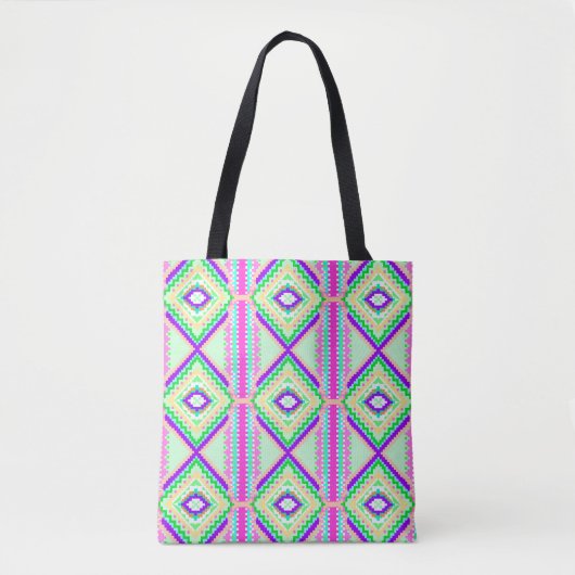 Kleurrijk Geometrisch Boho Patroon Tote Bag (Voorkant)