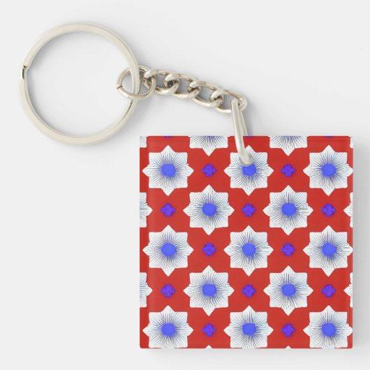 Kleurrijk, geometrisch, cool, modern, trendy grafi sleutelhanger (voorkant)