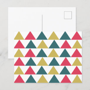 Kleurrijk geometrisch driehoekpatroon briefkaart