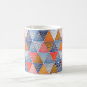 Kleurrijk geometrisch driehoekspatroon koffiemok (Center)