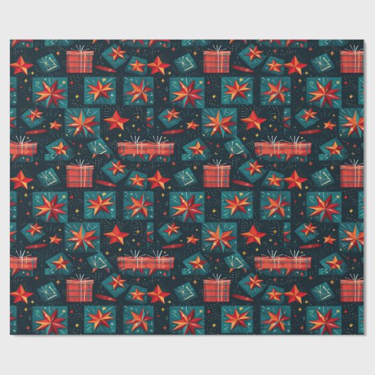 Kleurrijk geometrisch feestelijk inpakpapier (Vlak)