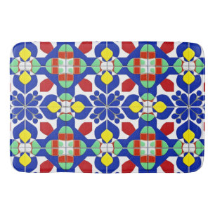 Kleurrijk Geometrisch Geïnspireerd Bloempatroon Badmat