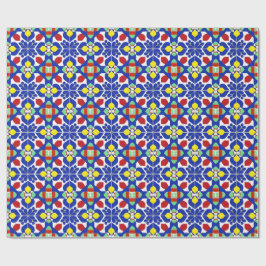 Kleurrijk Geometrisch Geïnspireerd Bloempatroon Cadeaupapier