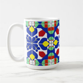 Kleurrijk Geometrisch Geïnspireerd Bloempatroon Koffiemok