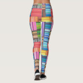 Kleurrijk geometrisch gestreept patroon in regenbo leggings (Achterkant)