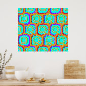 Kleurrijk Geometrisch Glitch Patroon Poster (Keuken)
