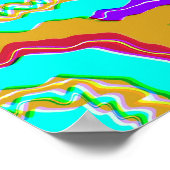 Kleurrijk Geometrisch Glitch Patroon Poster (Hoek)